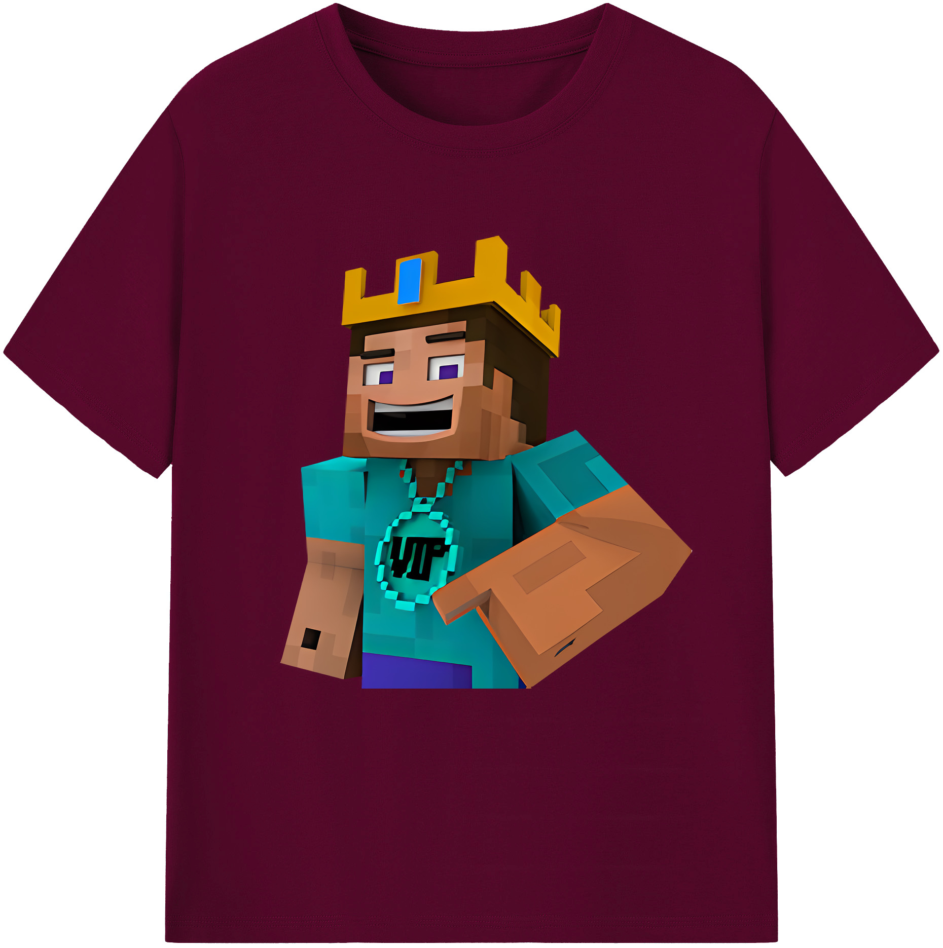 （画像用） マインクラフト ブロックの世界 Minecraft MC Block world レディースカジュアルプリントTシャツ（綿100％）